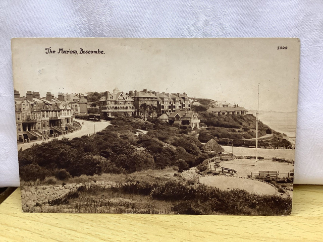 Boscombe, The Marina, Dorset, antique posted 1922 E.J. Roberts antique postcard. Our Ref No. R678 £2.50