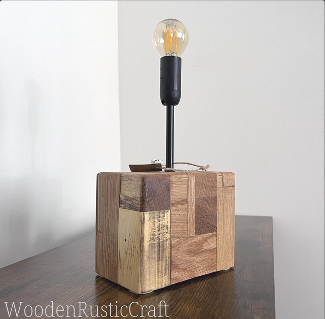 Oak Lamp Base Made from Offcuts