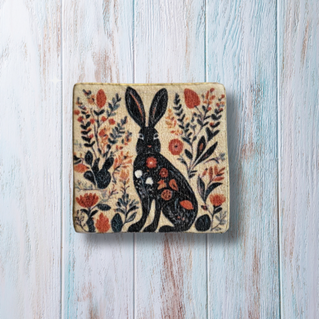 Folk Art Hare Magnet