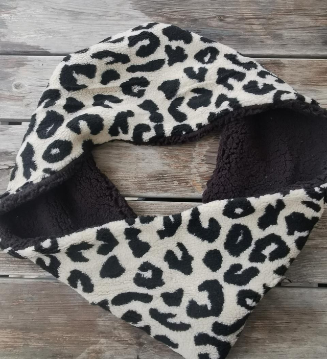 Double snood LUCIEN léopard blanc/noir