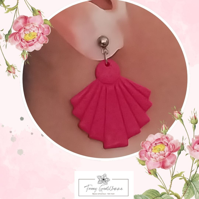 Julie - Boucle d'oreille framboise