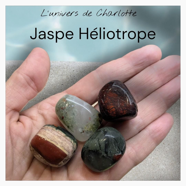 Pierre roulée "Jaspe héliotrope"