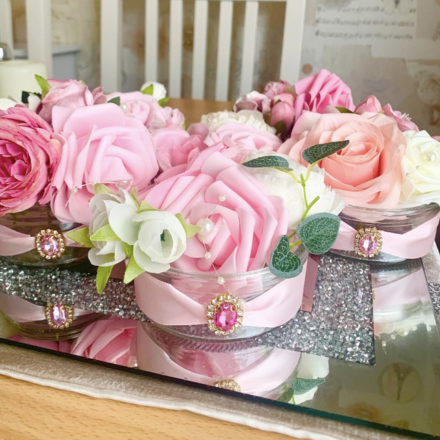 Pink Flower Ornaments 