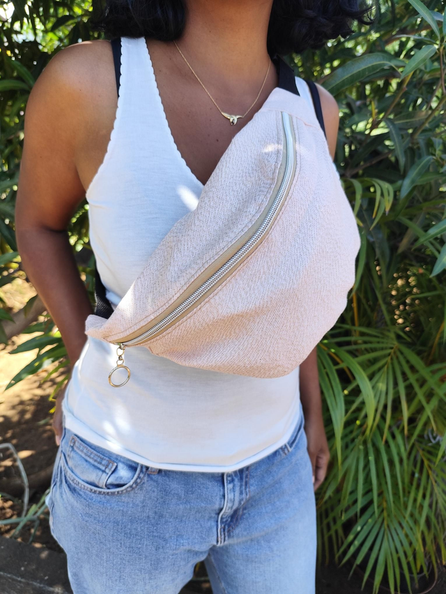 Sac banane XL rose poudré