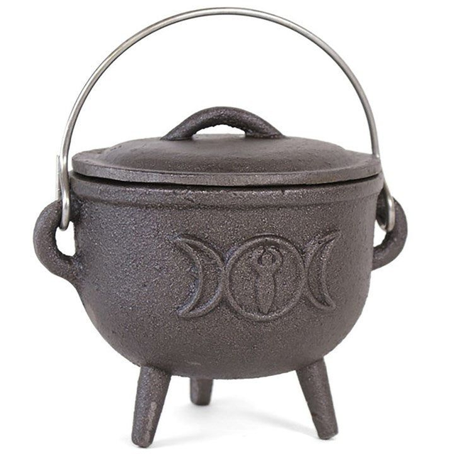 Cast Iron Cauldron with Triple Moon