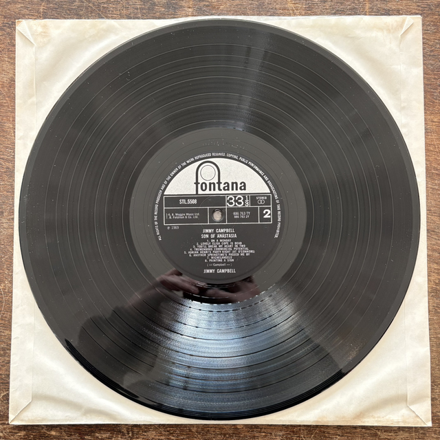 Jimmy Campbell Son Of Anastasia 1969 LP Vinyl Record Fontana Rock