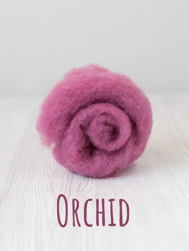 Carded wool for Needle Felting Maori DHG Carded Batt - Orchid