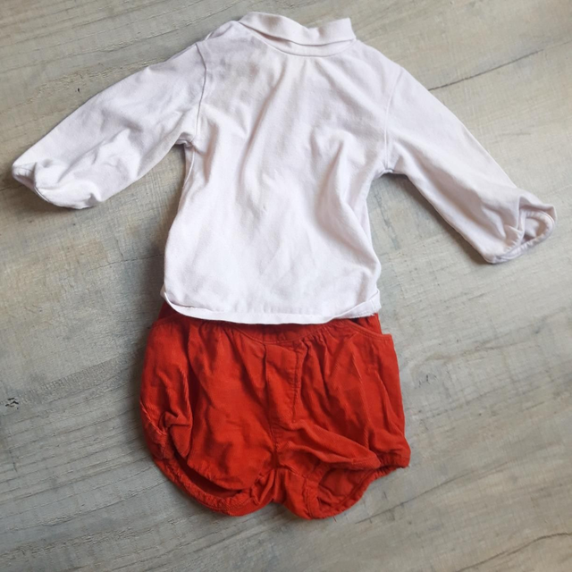 Ensemble tee-shirt et shirt velours côtelé 