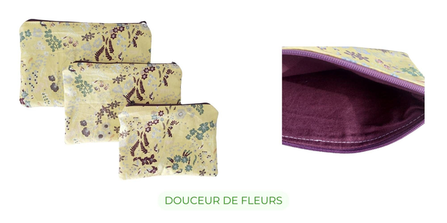 Trousse plate en coton - Divers motifs