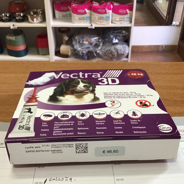 VECTRA 3D SPOT SOLUZIONI GOCCE PULCE/ZECCHE TAGLIA GRANDE >40KG 3411112079896