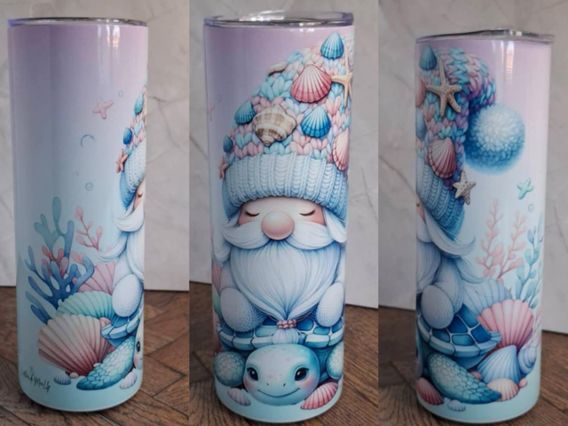 Gourde Canette Gnome et sa tortue