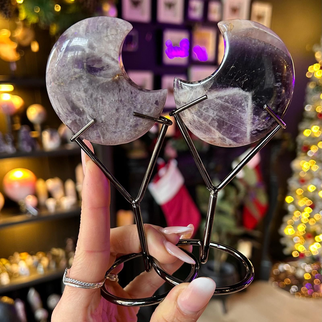 Amethyst Moons on Stands