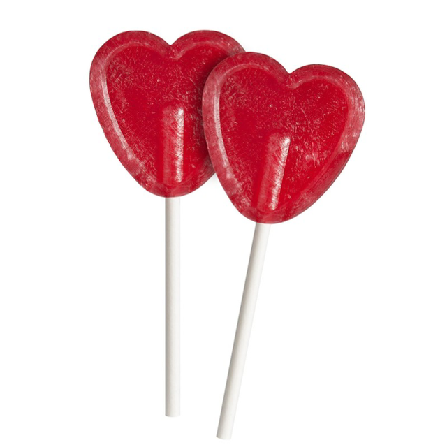 Sucettes cœur cerise