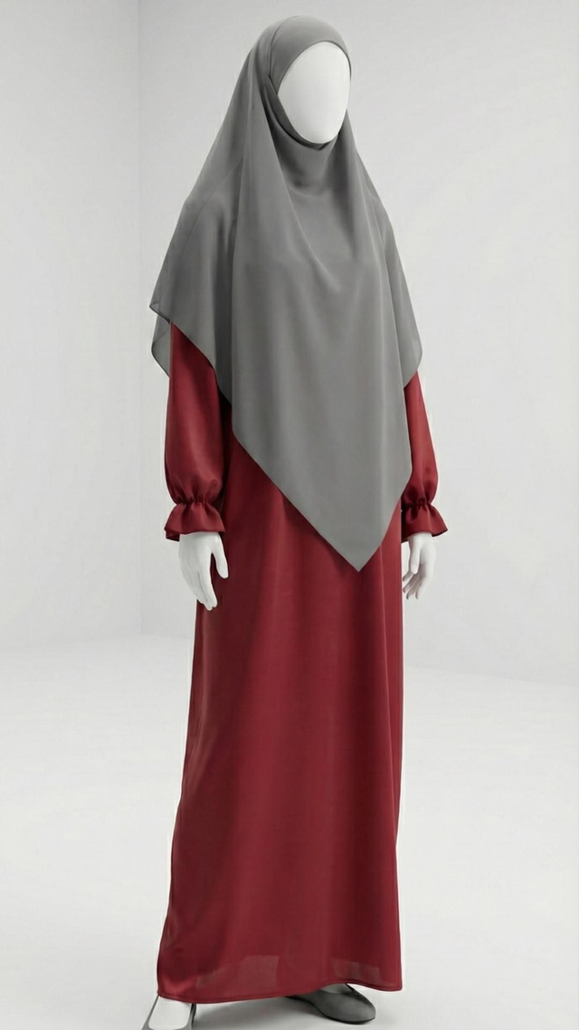 Abaya aus Satin Rubin