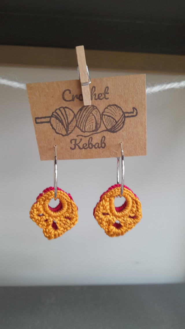 Faith on silver hoop- Orange &amp; Red 