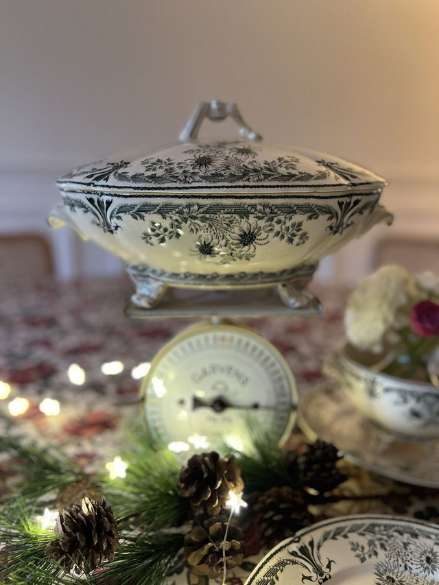 ** RESERVE ** MOLIERE - Légumier (petite soupière) de la manufacture française de Sarreguemines - Terre de Fer