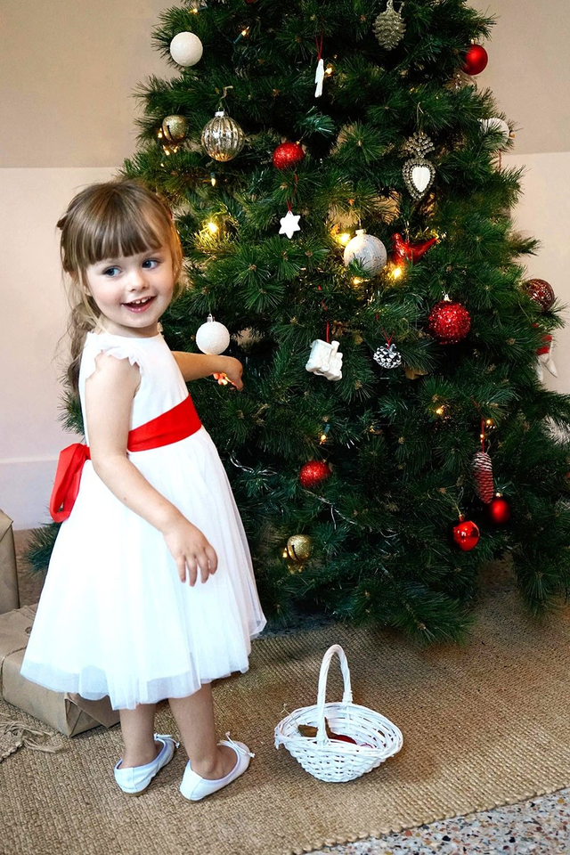 Robe cérémonie en satin de coton Blanc | Aurore