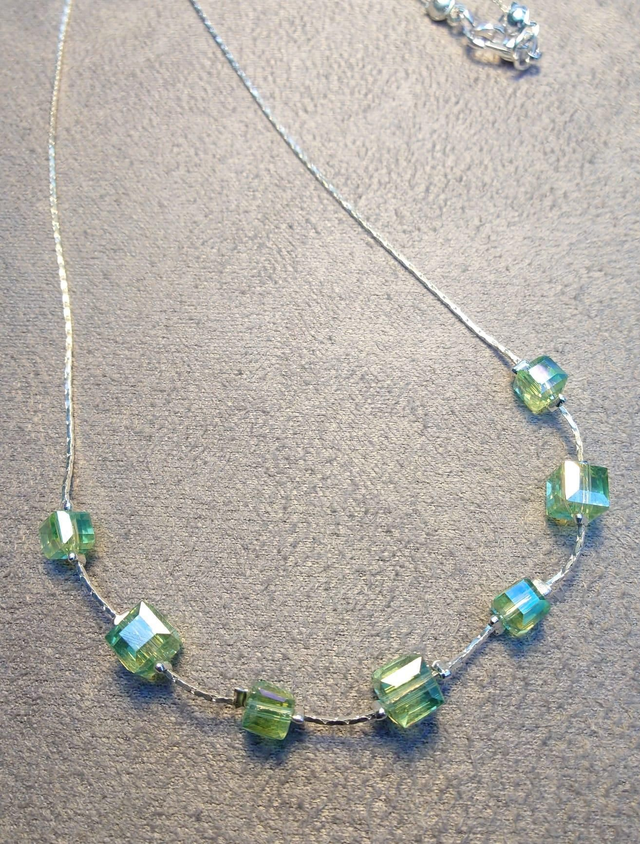 Peridot Cube Necklace