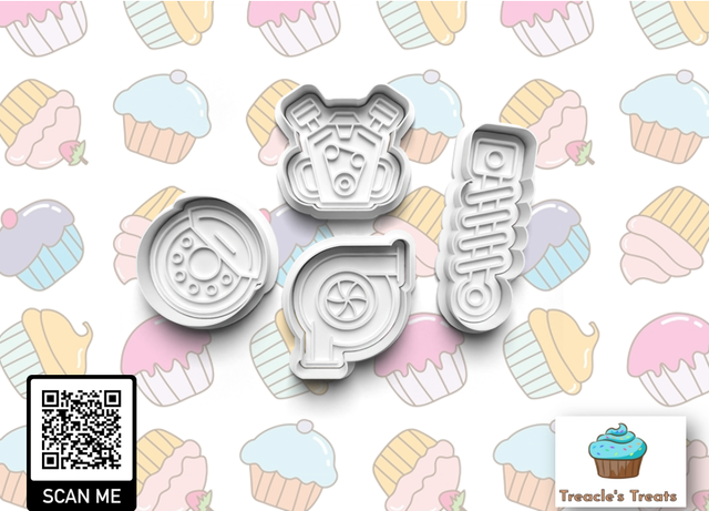 Car Parts Fondant/cookie stamps with cutters