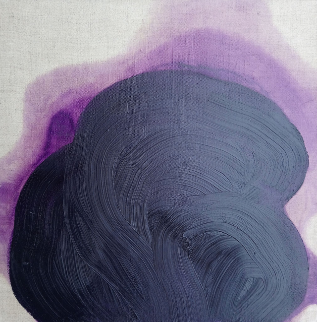 2 Fiolet, 36x36 olej płótno 2019