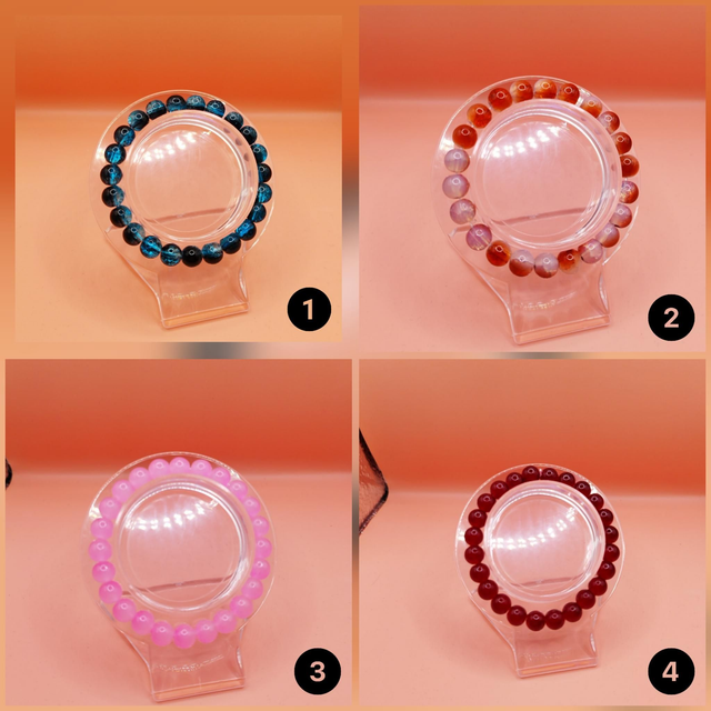 Bracelets en perles de verre de jade mixte