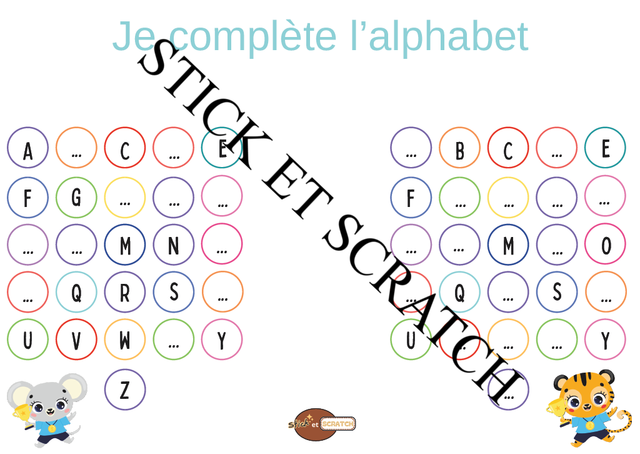 Compléter la frise de l'alphabet
