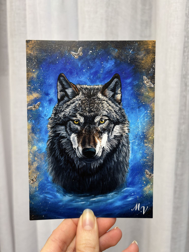 " Résilience", Loup - carte postale - 10 x 15 cm 