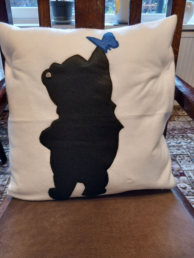 Bear with Butterfly Cushion Cover
