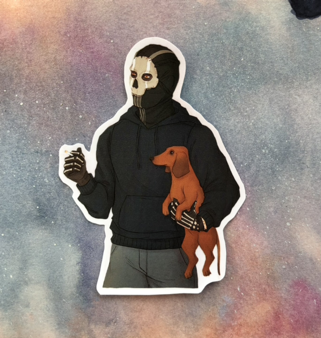 CoD - Ghost with dog Sticker-S18