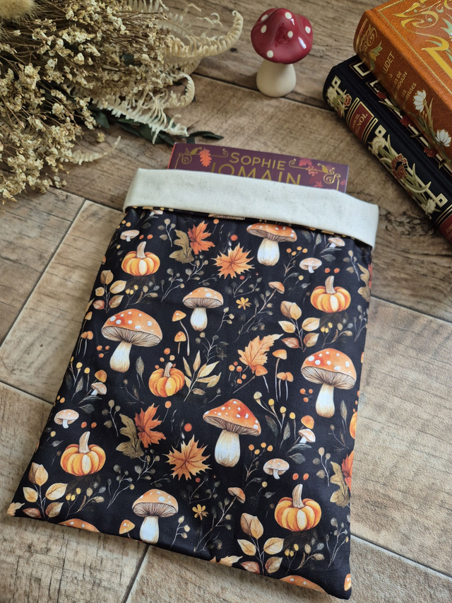 Pochette à livre champignons d'automne