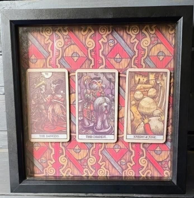 Framed 'labyrinth' themed, typed reading 