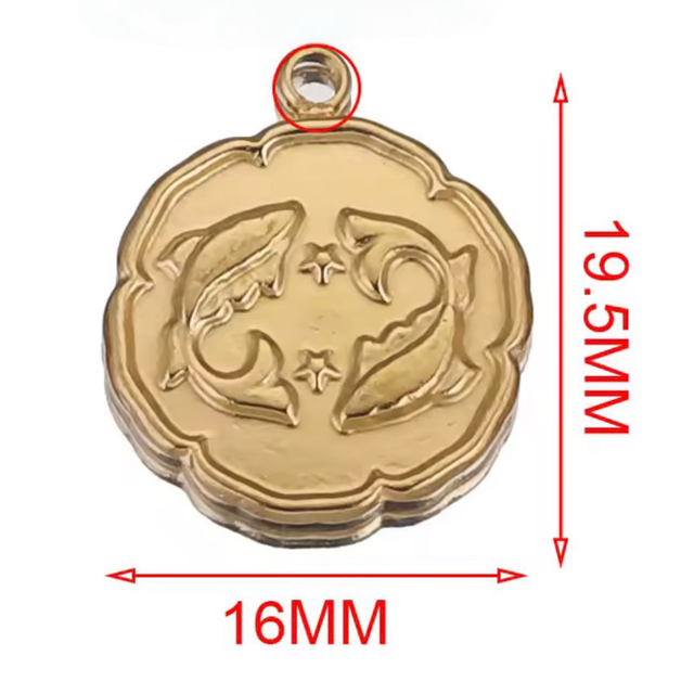 Charm segno zodiacale Pesci a rilievo 