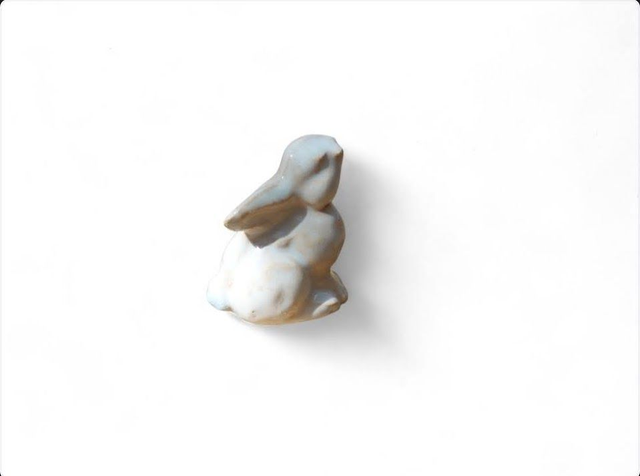 Miniature Ceramic White Rabbits