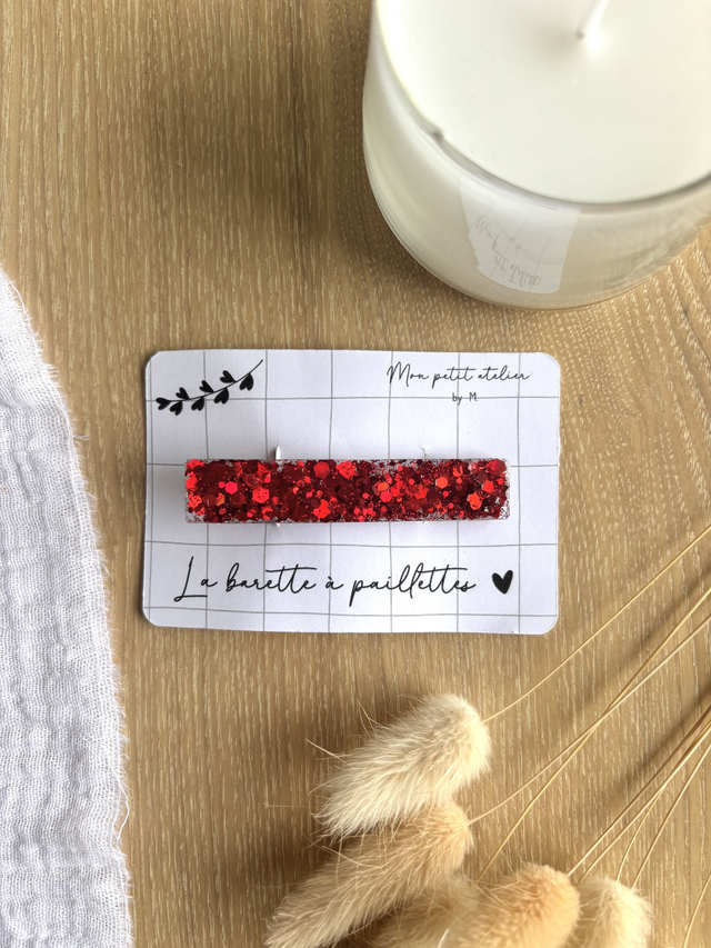 La barette à paillettes - Rouge Noël 🎅🏼