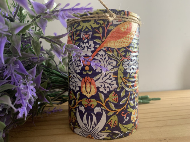 William Morris upcycled tin can candle (available in all fragrances)