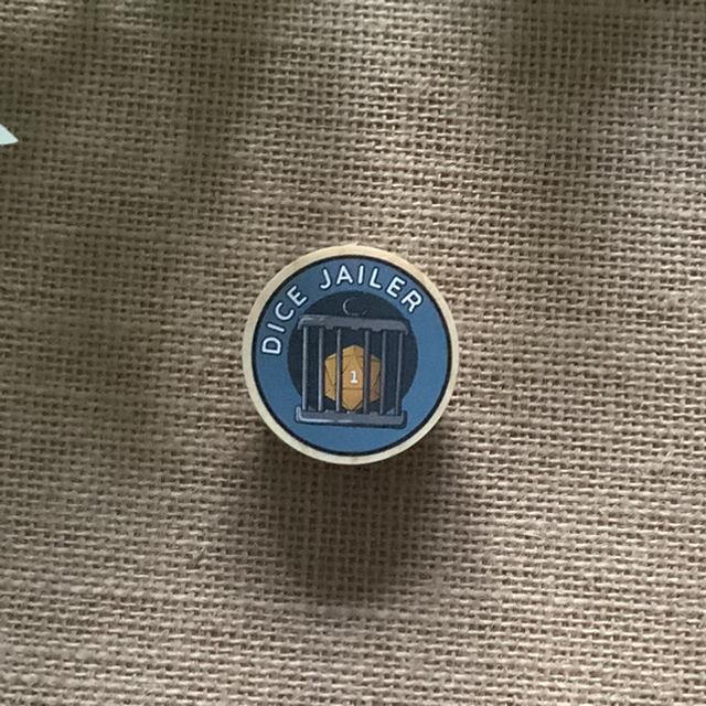 Wooden Pin Badge - Dice Jailer