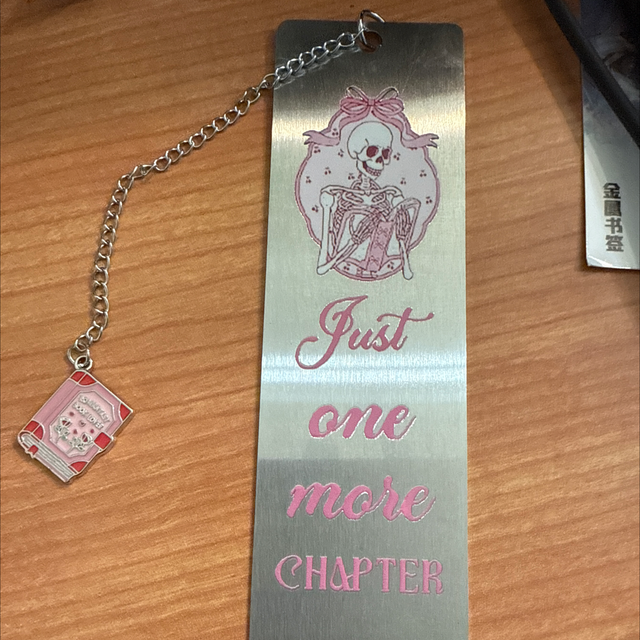 Just one more chapter skeleton bookmark