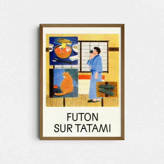 Futon sur tatami (risographie format A5)