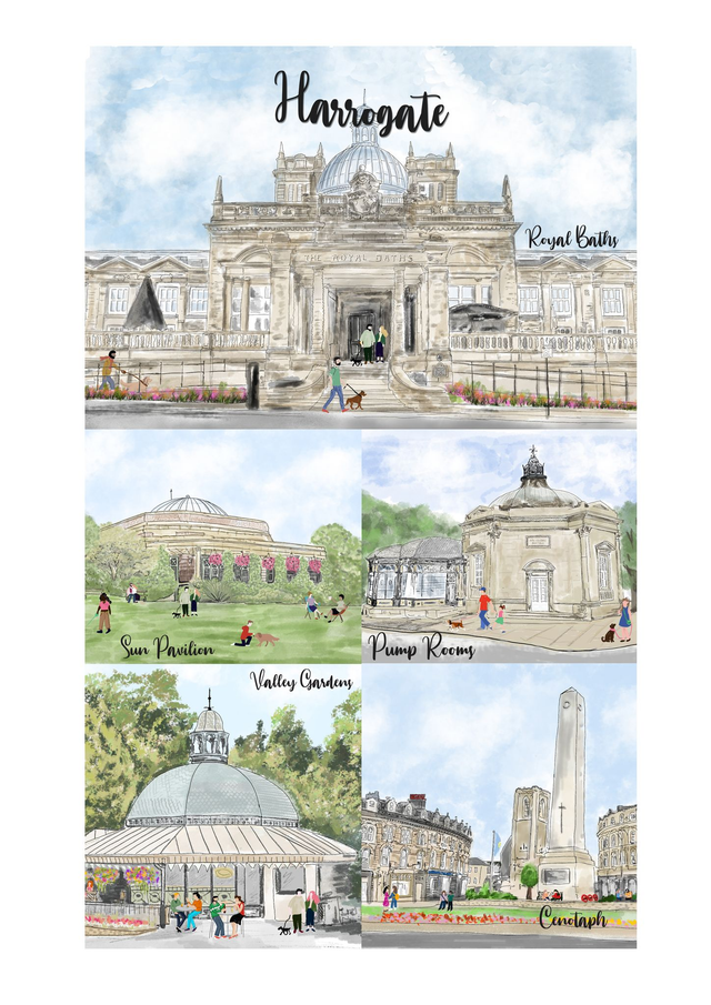 Harrogate Tea Towel - 100% Cotton