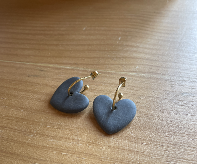 Boucles dâoreilles đ€ CĆur (demi crĂ©ole)