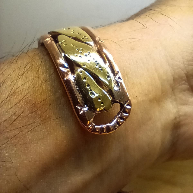 Bracelet unique en laiton et cuivre – tresse épaisse, style élégant