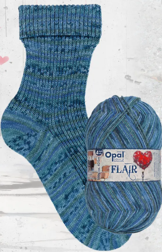 Opal Flair 4-draads - Blauw, Grijs