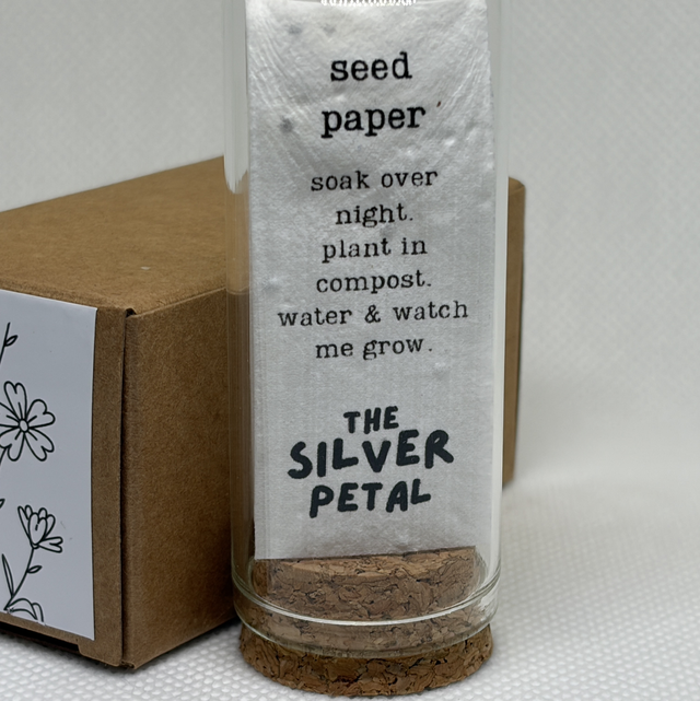 'B&W Flowers' Plantable Paper Earrings