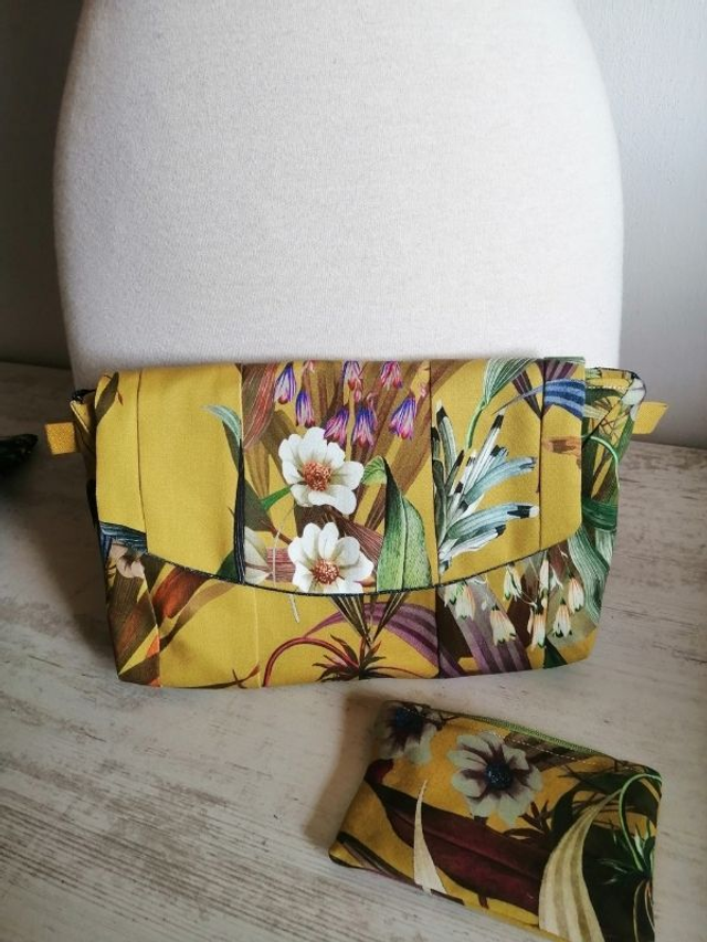 Sac fleurs automnales upcyclé