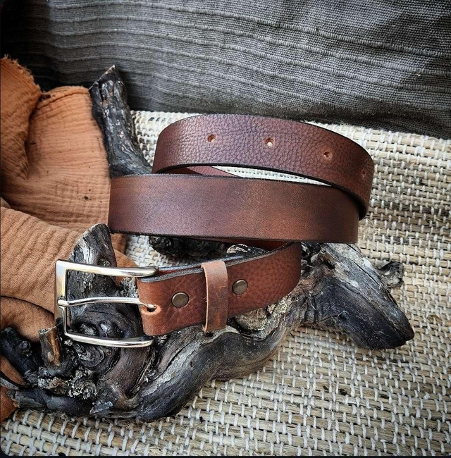 Ceinture marron grainé 