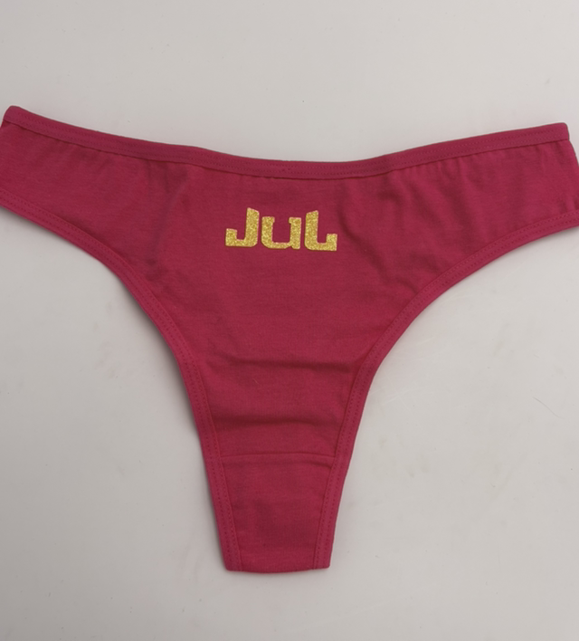 Tanga rose fuschia JuL jaune or phospho