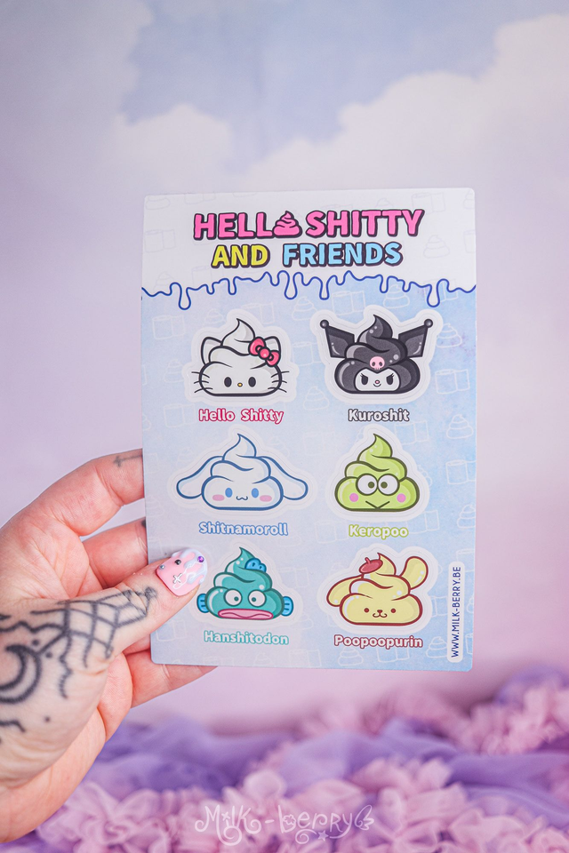 Planche d'autocollants Hello Shitty
