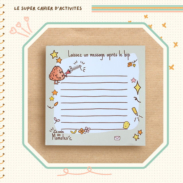 Bloc note illustré Message après le biiip