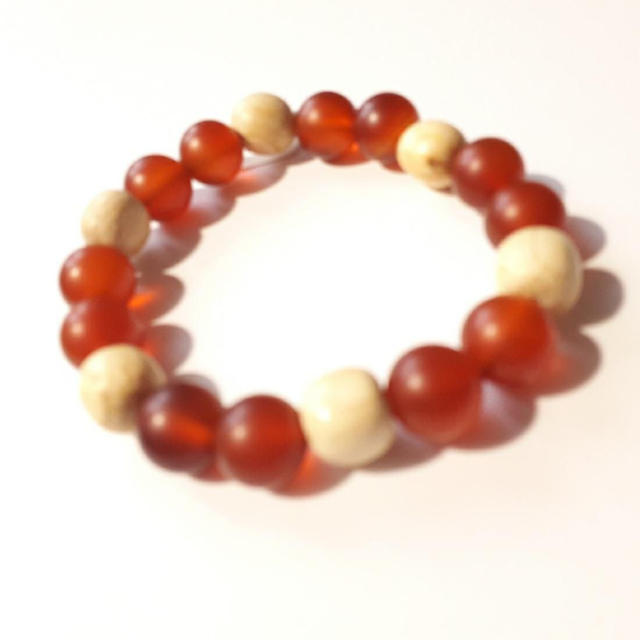 Carnelian Matte Palo Santo Bracelet 