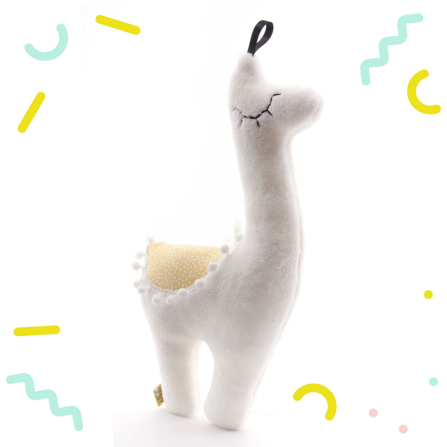 Doudou Petit Lama POIS JAUNES